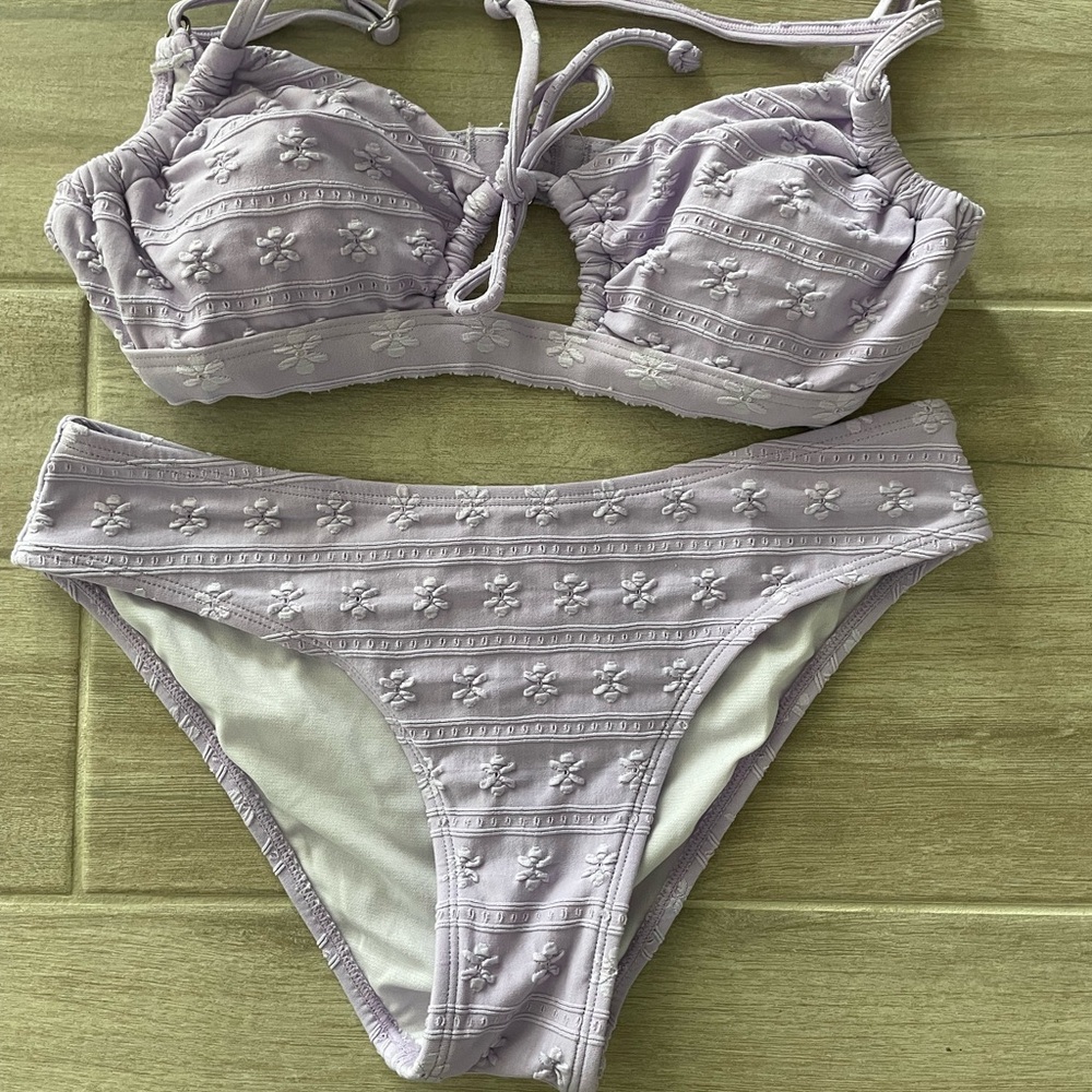 Lavender Floral Bikini Set